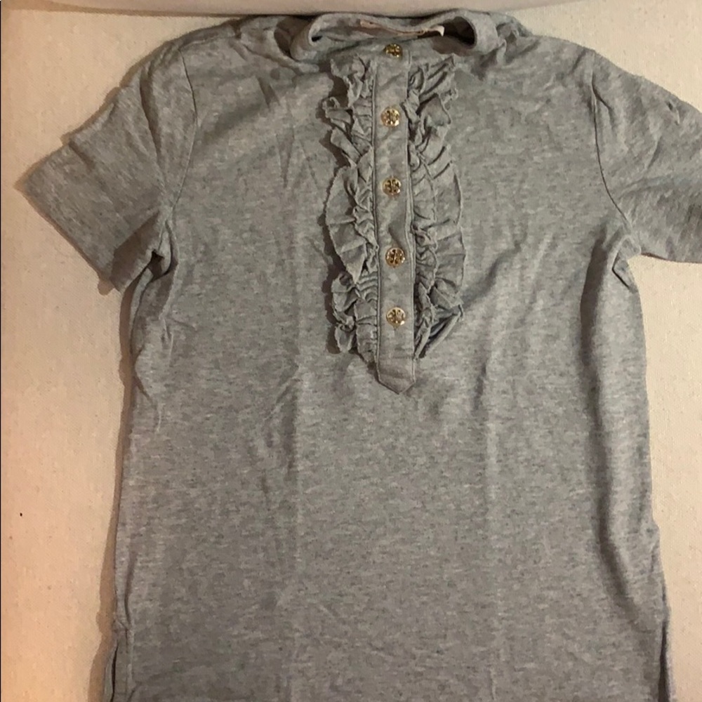 Tory Burch Emily Ruffle Polo Shirt